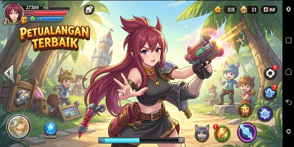Gameplay menarik dari 2739 yang menampilkan karakter anime terkenal.