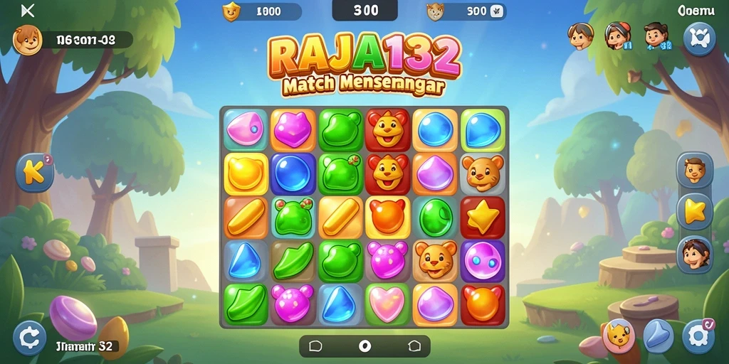 Screenshot gameplay RAJA132 menampilkan momen seru mencocokkan item.