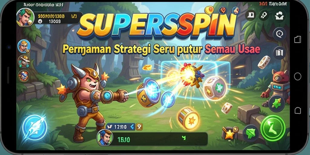 Tampilan gameplay <strong>SUPERSPIN</strong> yang strategis dan memukau.