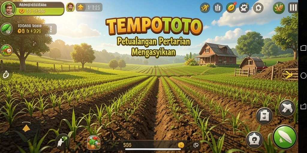 Gameplay pertanian yang menarik di TEMPOTOTO dengan grafis memukau.